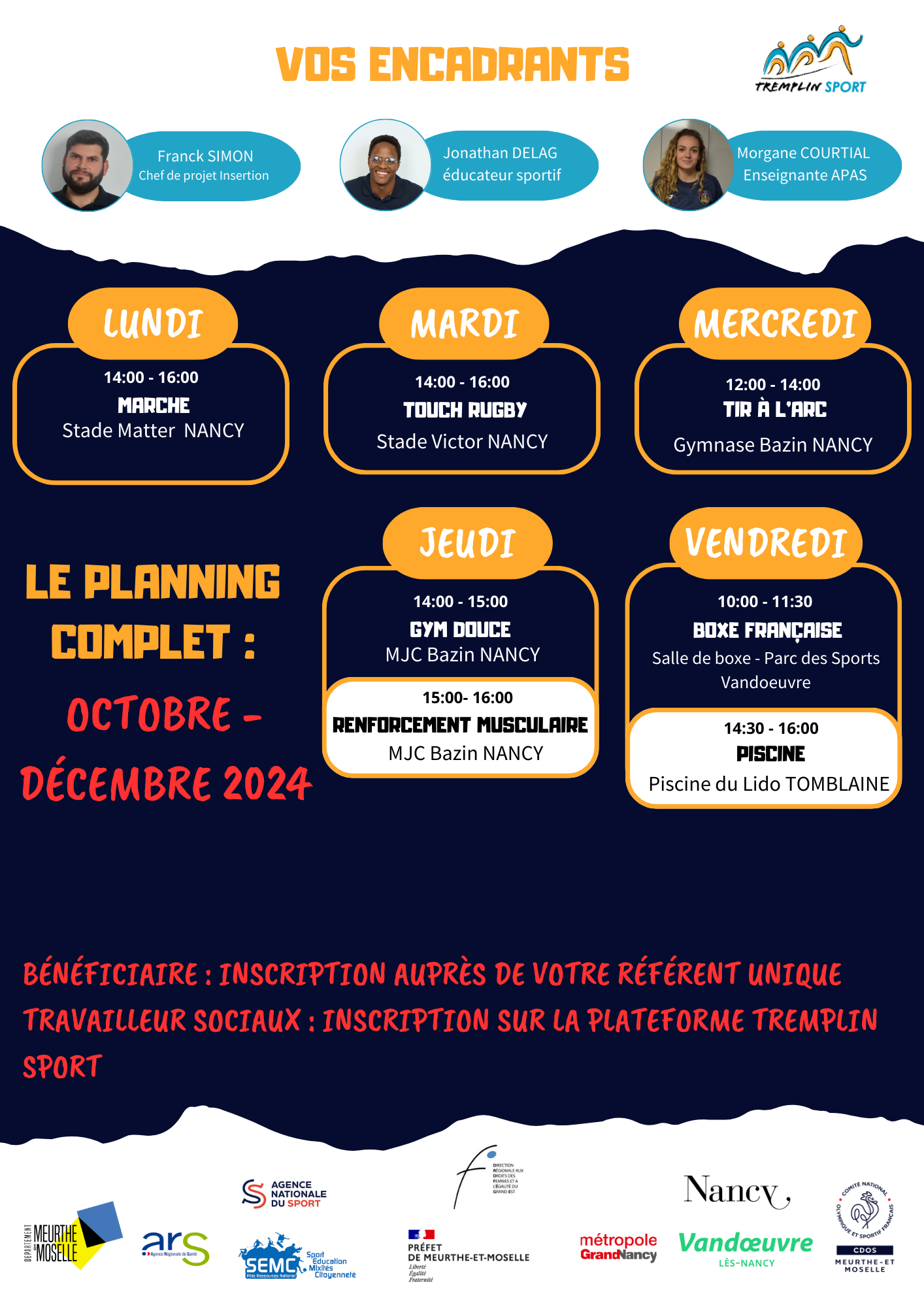 Programme Tremplin Sport octobre décembre 24